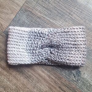 Handmade Knit Twist Neutral Browns/Cream Headband